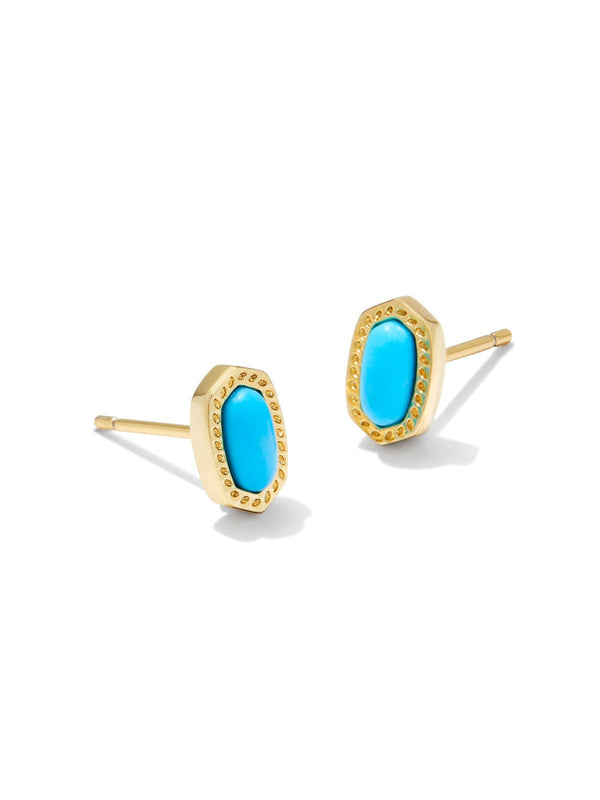 Kendra Scott Mini Ellie Stud Earrings - Gold Turquoise