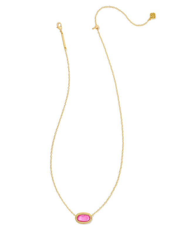 Kendra Scott Elisa Ridge Framed Pendant Necklace - Gold Azalea Illusion