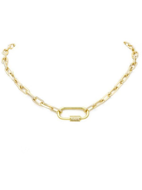 Chain Link Pendant Necklace - Gold