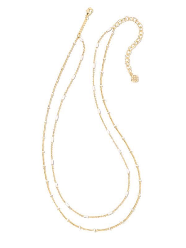 Kendra Scott Dottie Multi Strand Necklace - Gold White