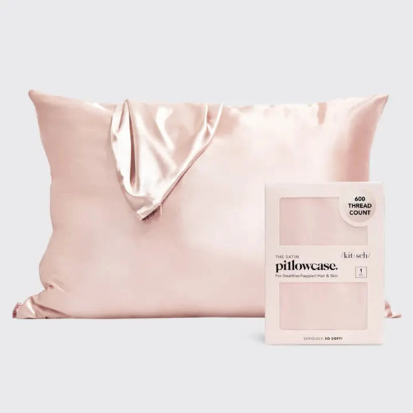 Kitsch Satin Standard Pillowcase - Blush