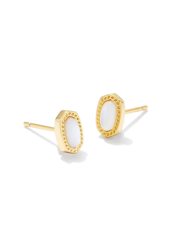 Kendra Scott Mini Ellie Stud Earrings - Gold Ivory MOP