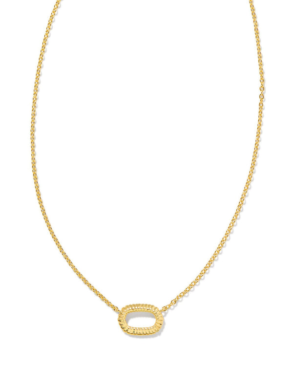 Kendra Scott Elisa Ridge Open Frame Necklace - Gold Metal