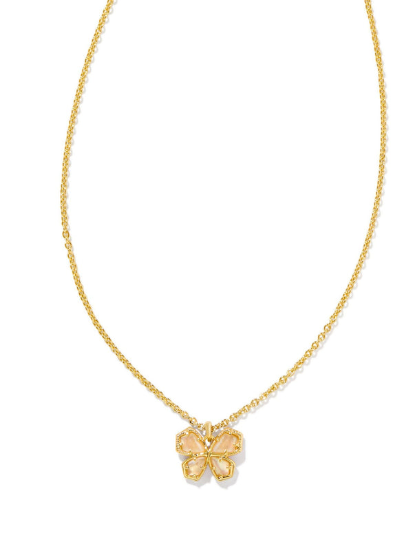 Kendra Scott Mae Butterfly Pendant Necklace - Gold Golden Abalone