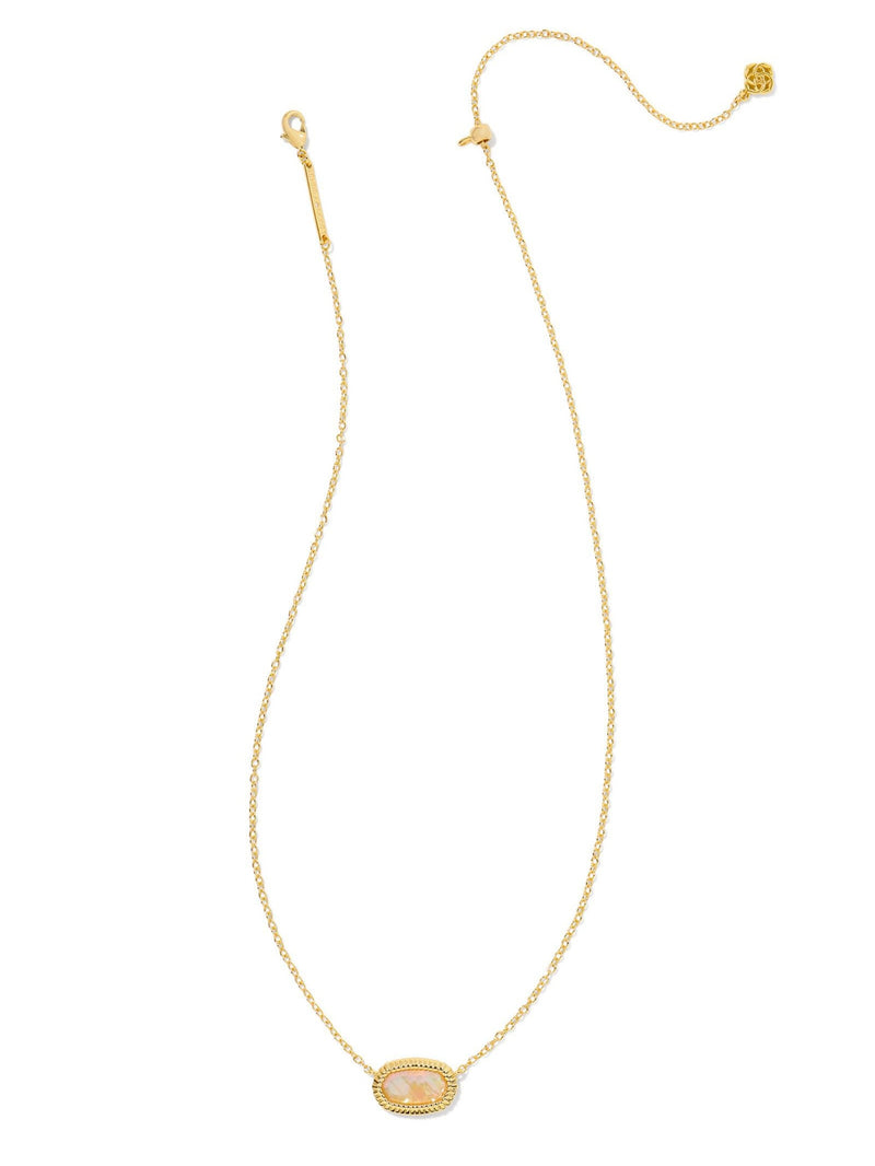 Kendra Scott Elisa Ridge Framed Pendant Necklace - Gold Golden Abalone