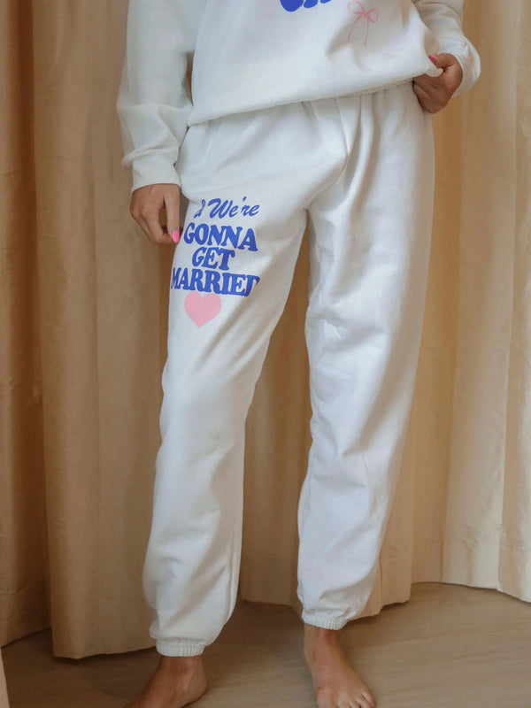 Gonna Get Married Sweatpants - White
