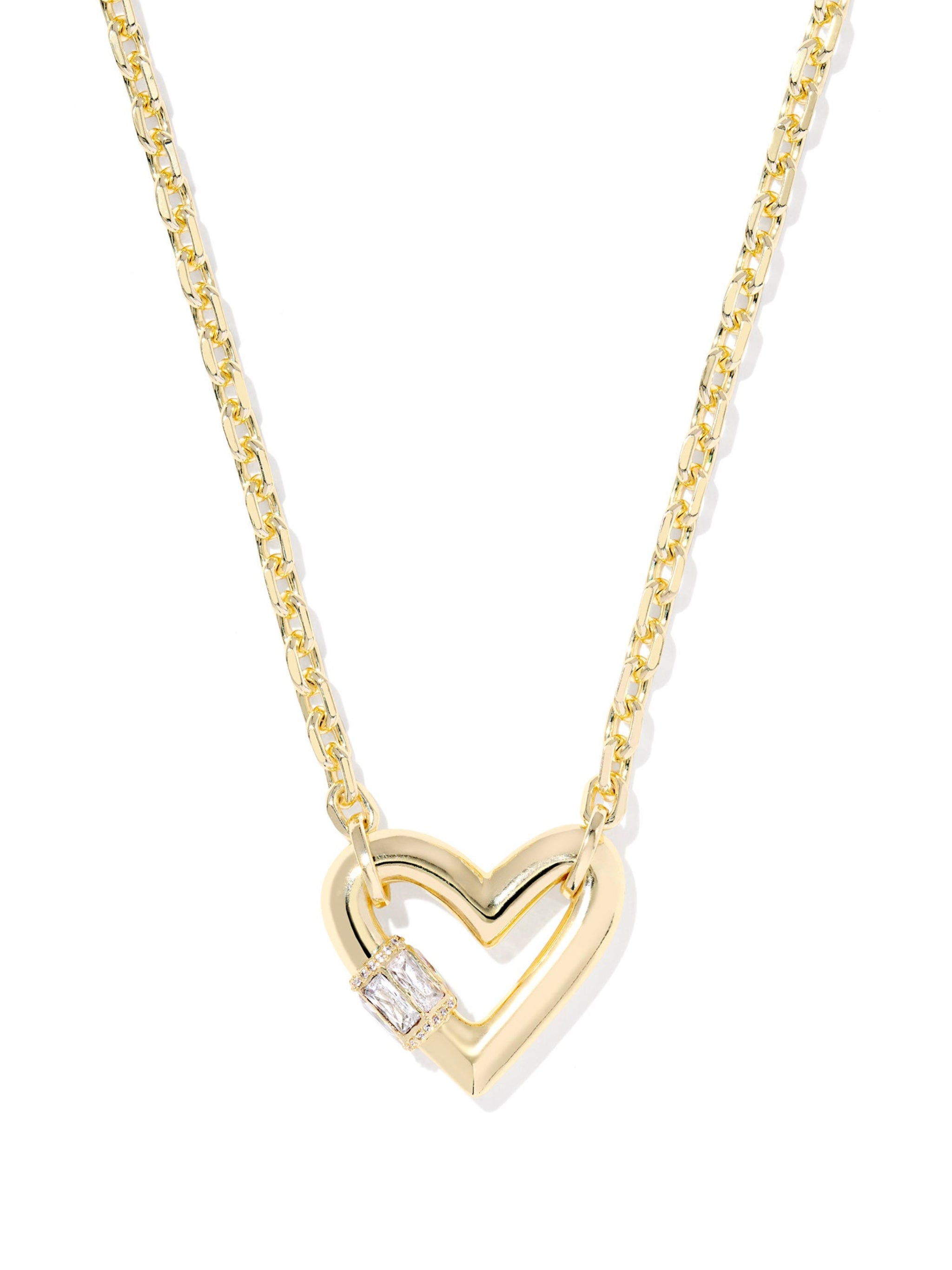 Kendra Scott Emery Heart Pendant Necklace - Gold Metal – The
