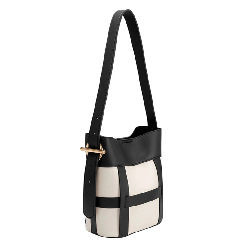 Melie Bianco Brynn Recycled Vegan Shoulder Bag - Black/White