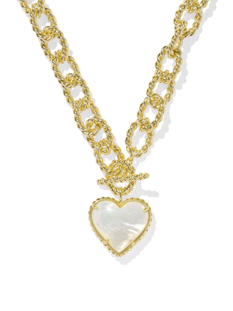 Kendra Scott Haisley Heart Strand Necklace - Gold Ivory MOP