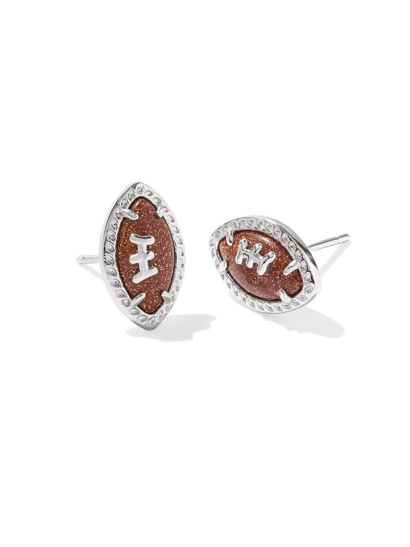 Kendra Scott Football Studs - Silver Orange Goldstone