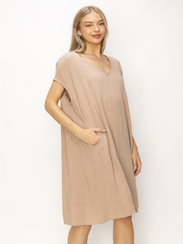 The Linen Midi Dress - Tan