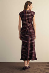 Dotted Romance Skirt- Wine