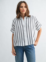 Newport Striped Button Down Short Sleeve - Navy & White