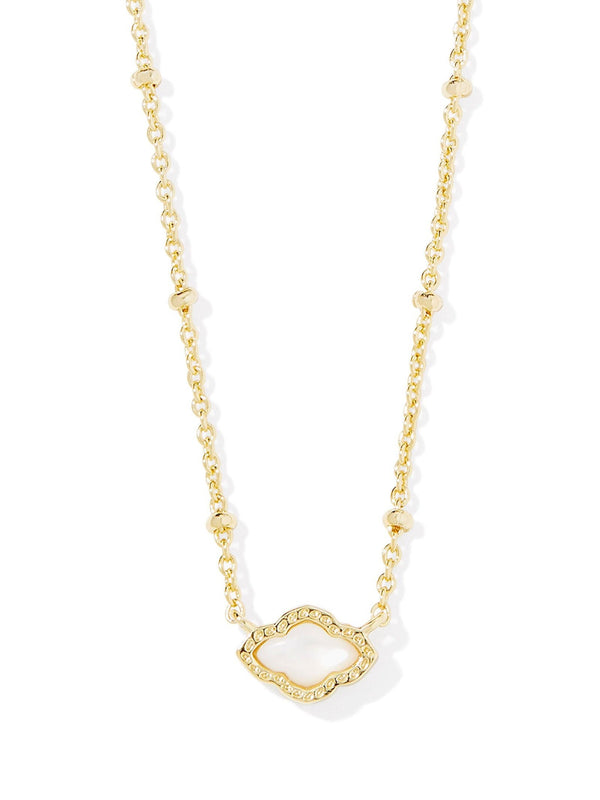 Kendra Scott Mini Abbi Pendant Necklace - Gold Ivory MOP