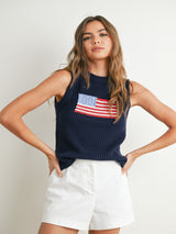 Liberty Lane Sleeveless Sweater - Navy