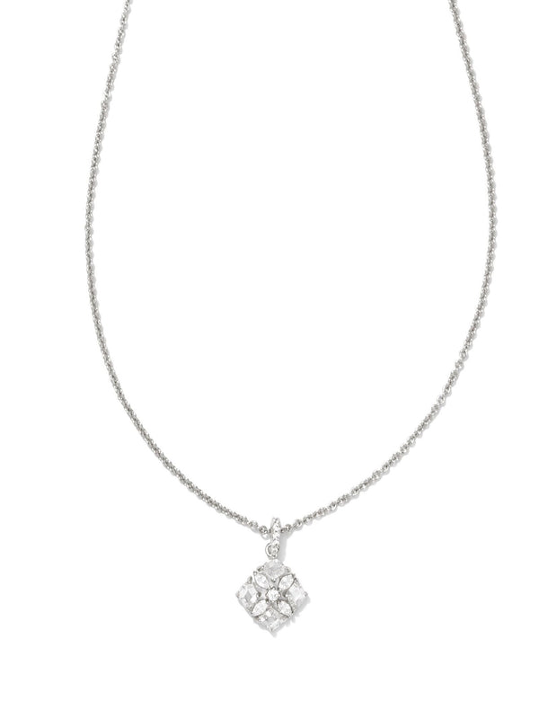 Kendra Scott Dira Crystal Pendant Necklace - Rhode White Crystal