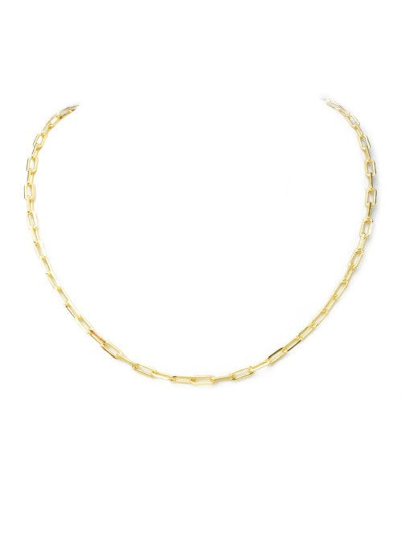 Paper Link Chain Necklace - Gold