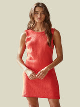 Classic Choice Knit Dress - Tomato Red