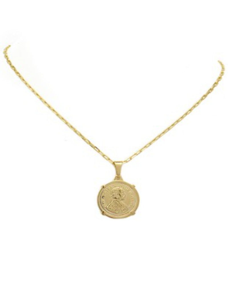 Coin Pendant Necklace - Gold