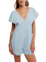 Free People Free Fall Denim Romper - Water