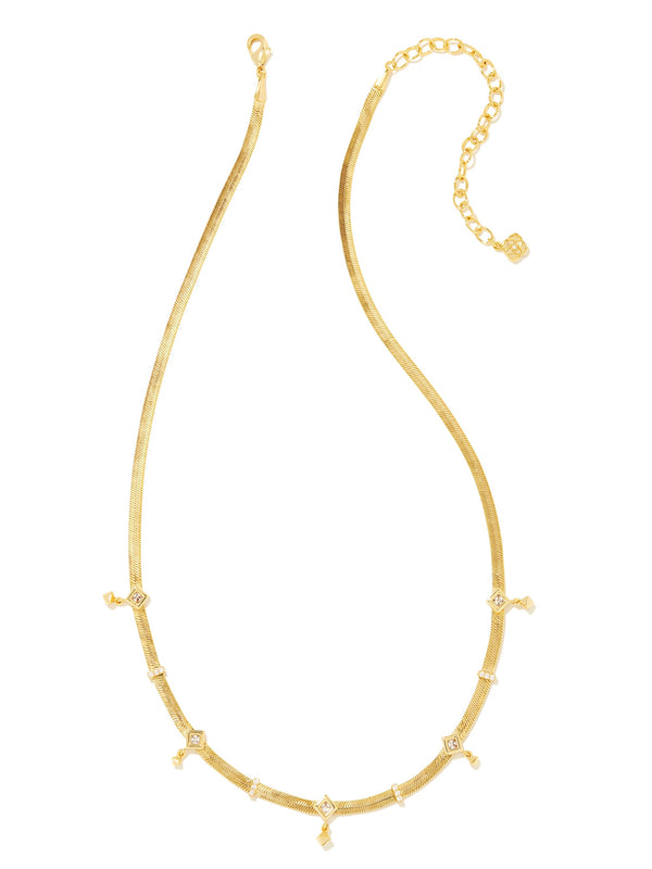 Kendra Scott Gracie Chain Necklace - Gold White CZ