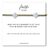 Faith Over Fear Gemstone Cross Bracelet