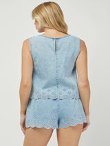The Downtown Denim Top - Denim