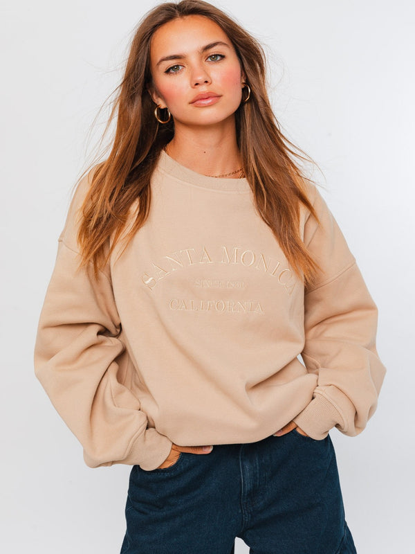 Santa Monica Oversized Sweatshirt - Beige