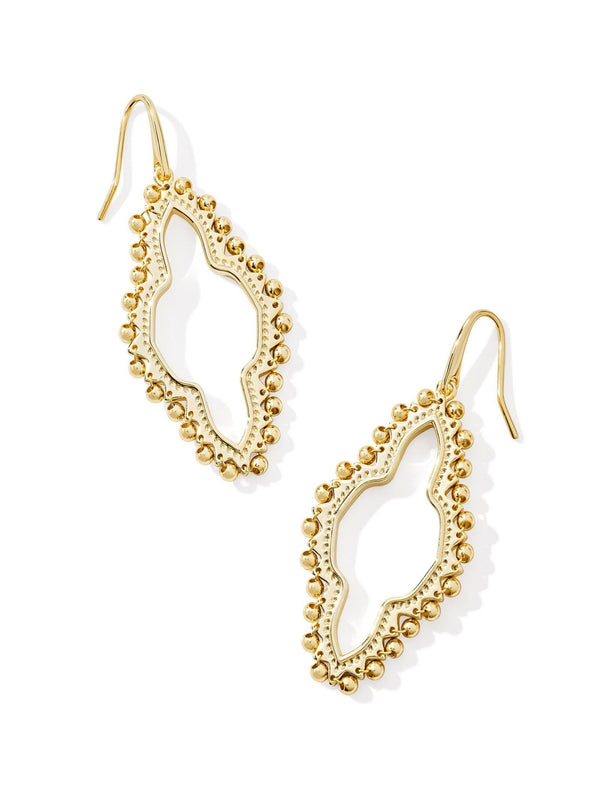 Kendra Scott Abbie Beaded Open Frame Earrings - Gold