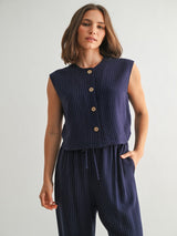 Stillwater Striped Top - Navy