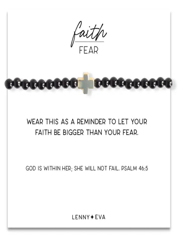 Faith Over Fear Cross Bracelet