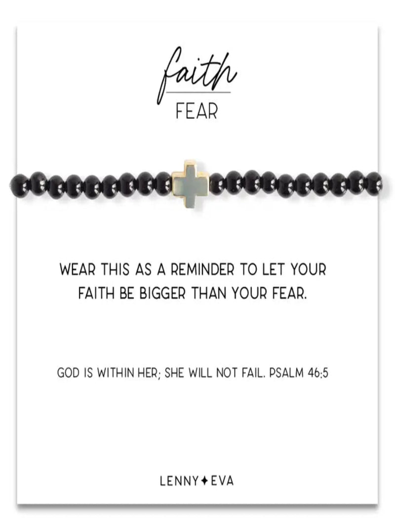 Faith Over Fear Cross Bracelet