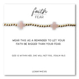 Faith Over Fear Gemstone Cross Bracelet