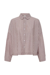 Ichi IHGILEY Shirt - Zinfandel Stripe / Red