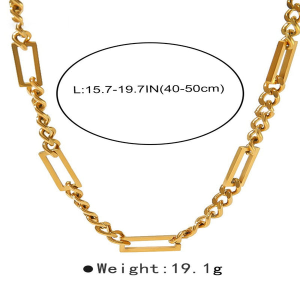 Linear Link Necklace - Gold