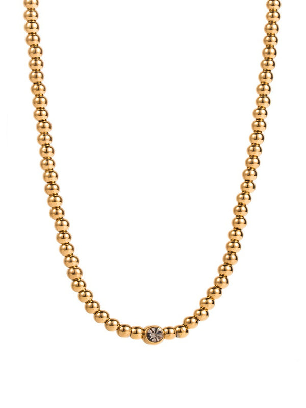The Beaded Statement Necklace - Gold