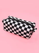 Checkered Cosmetic Makeup Bags