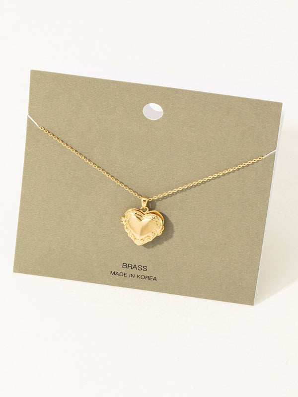 The Heart Locket Pendant Necklace - Gold