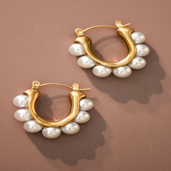 Pearl Whisper Drop Earrings - Gold