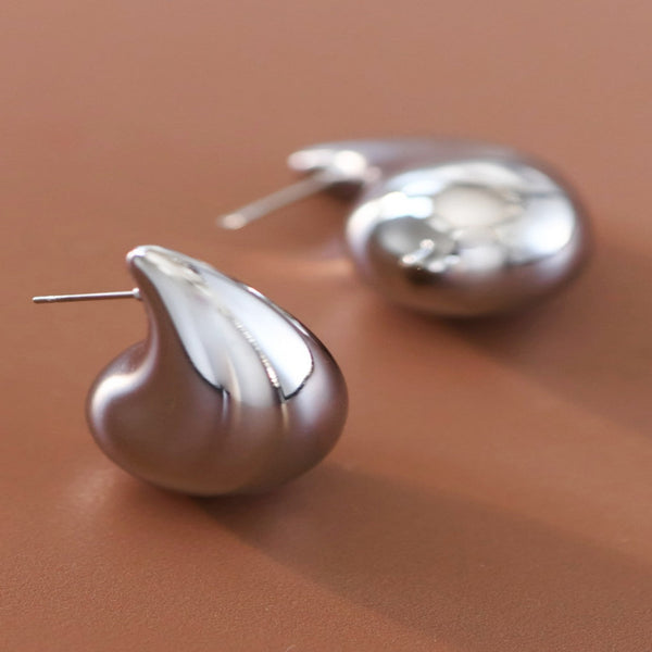 Raindrop Statement Earrings - Silver