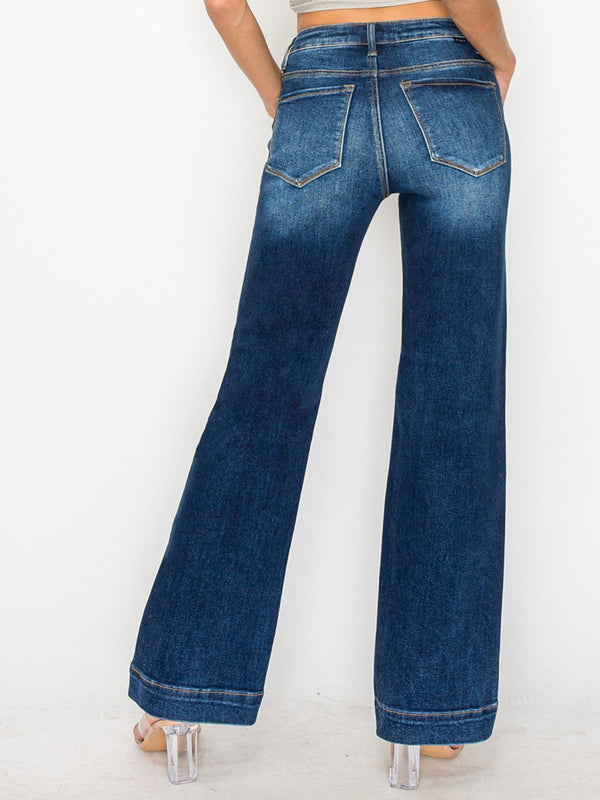 Risen High Rise Straight Jeans - Dark Wash