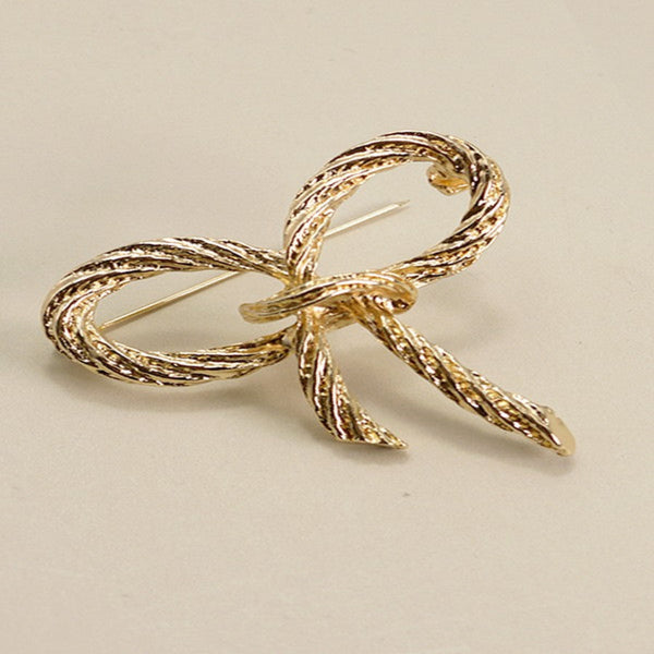 Rope Bow Ribbon Shoe Charm - Gold