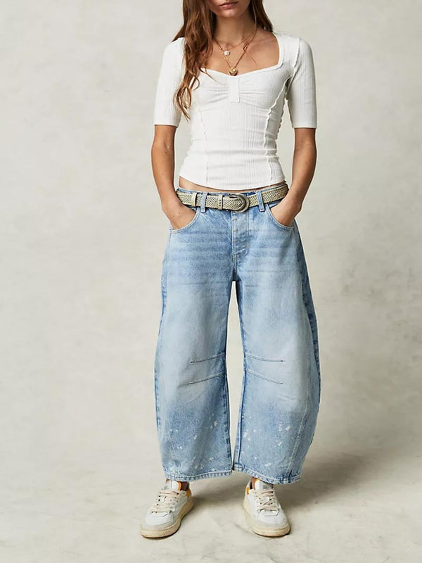 The Mid Rise Barrel Jeans