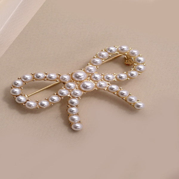 Classic Ribbon Pin Shoe Charm - Pearl