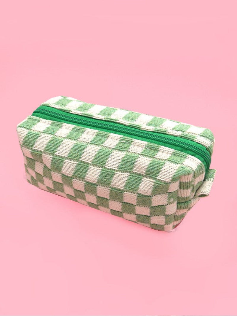 Checkered Cosmetic Makeup Bags