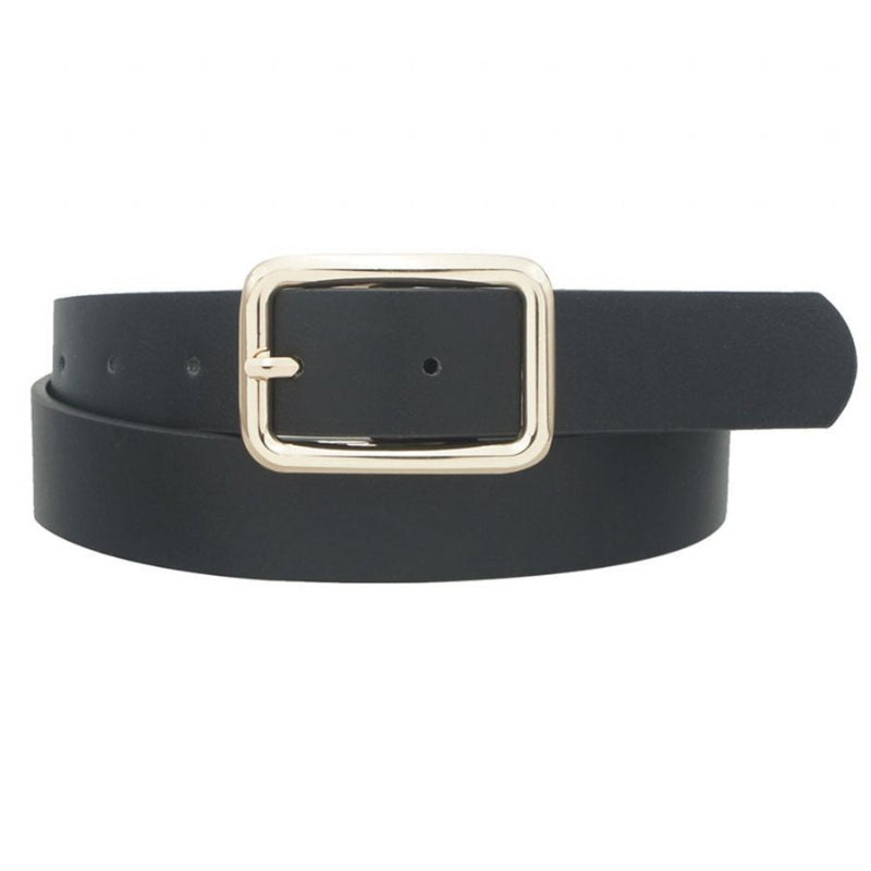 Modern Rectangle Buckle Belt - Black