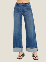 Cuffing Season High Rise Jeans - Dark Denim