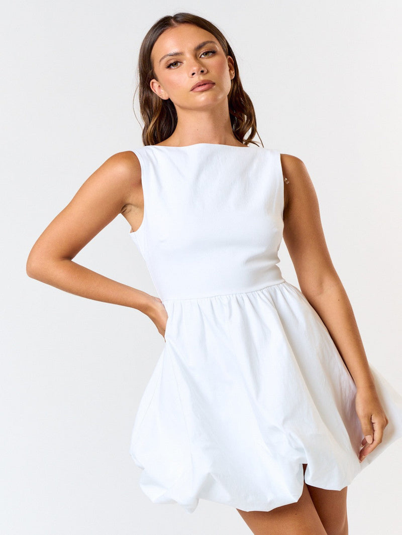 Millie Bubbled Mini Dress - Ivory