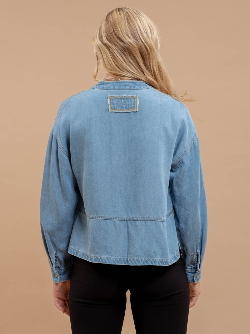 Autumn Denim Split Top - Denim