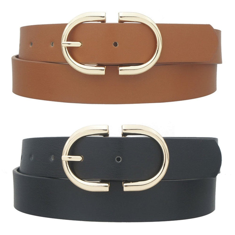 Mirror D Buckle Duo Belt